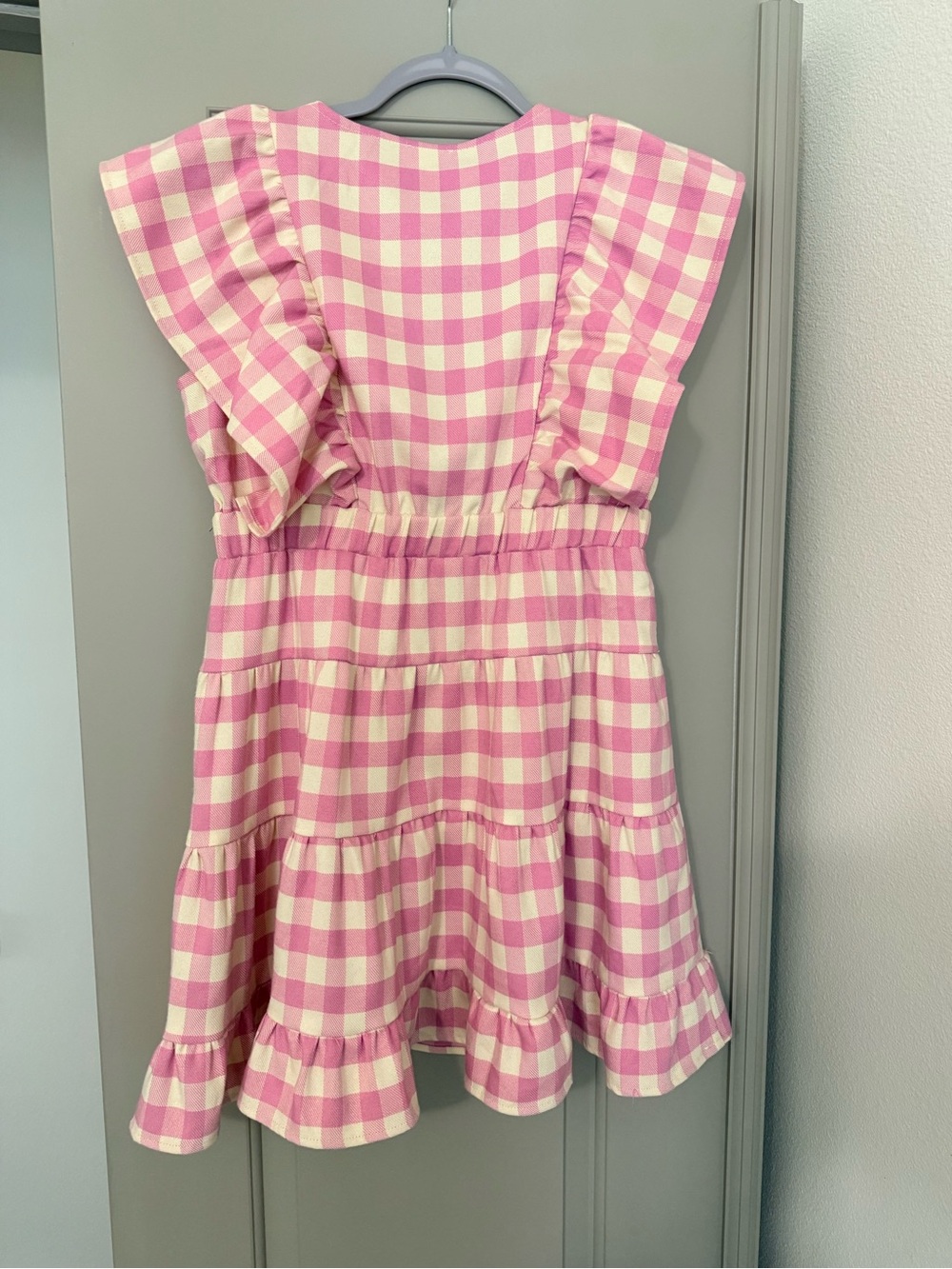 Day Dream Pink Gingham Ruffle Mini Dress - Picture 2 of 6
